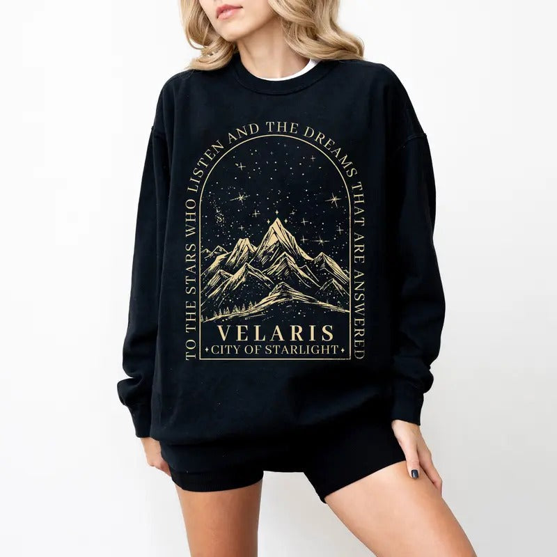 Retro Velaris Sweatshirt, ACOTAR TEE, Thorns and Roses Court of Dreams Shirt, Night Court Acotar, Sarah J Maas Gift Hoodie