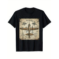 Retro WB shield Plane WW2 Shirt Blueprint World WB shield 2 T-Shirt 100% Cotton, Fabric Weight 180g, T-shirt Hidden leaf...