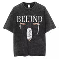 Retro Washed T-shirt Jujutsu Kaisen Fushiguro Megumi Fashion Short Sleeves Casual Cotton Hoodie, Sweatshirt