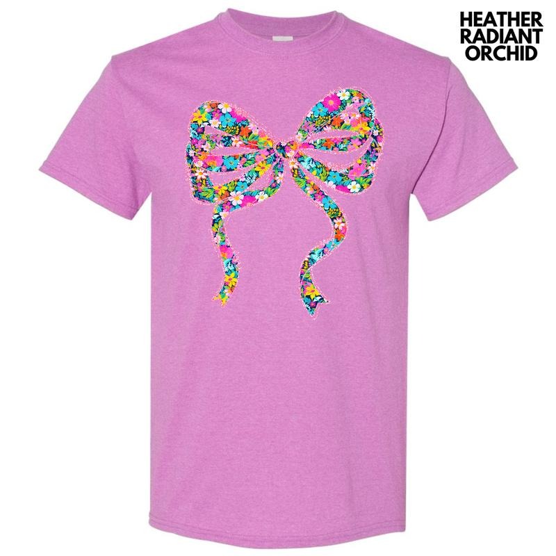 Ribbon Ditzy Floral Gildan Short Sleeve T-Shirt 'NLB' Hoodie, Sweatshirt | RetroVerseTees.com