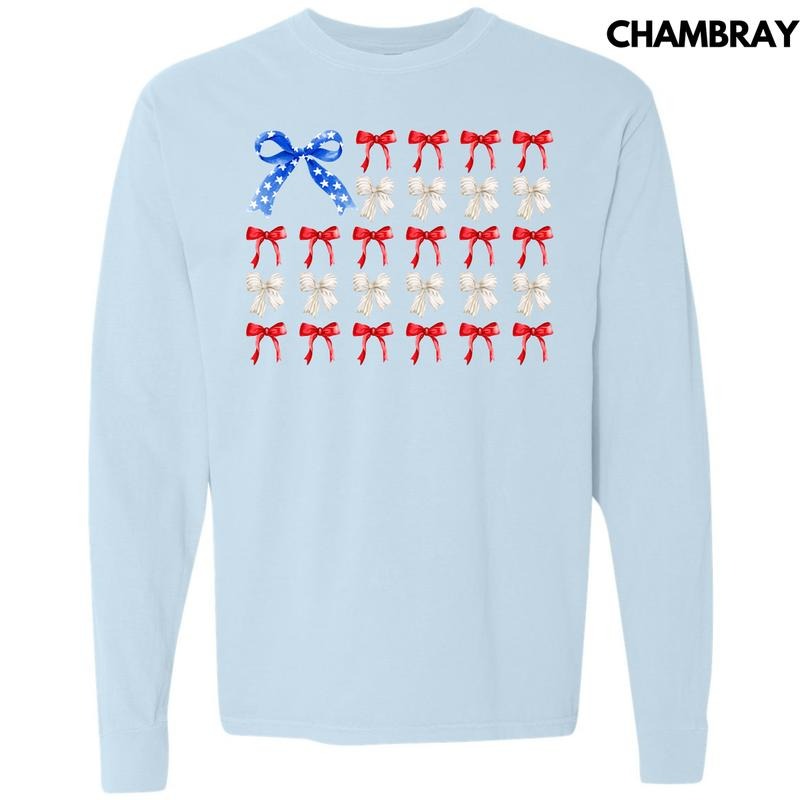 Ribbon Filled Flag Long Sleeve Comfort Colors T-Shirt 'NLB' Hoodie, Sweatshirt | RetroVerseTees.com
