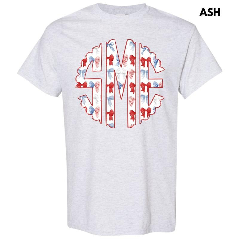 Ribbon USA Monogram Gildan Short Sleeve T-Shirt 'NLB' Hoodie, Sweatshirt | RetroVerseTees.com