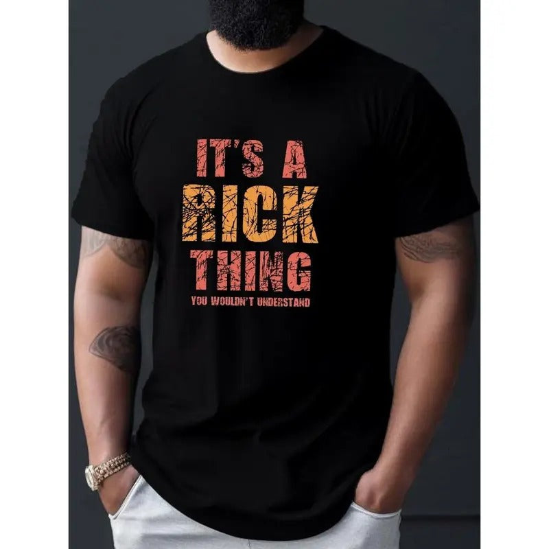 Rick Name Personalized Geometric Print T-Shirt for Men