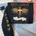 Ridoc Gamlyn Quest Squad Embroidered Sweatshirt, Onyx Storm, Basgiath War College Fourth Wing, Dragon Rider Bookish Gift...