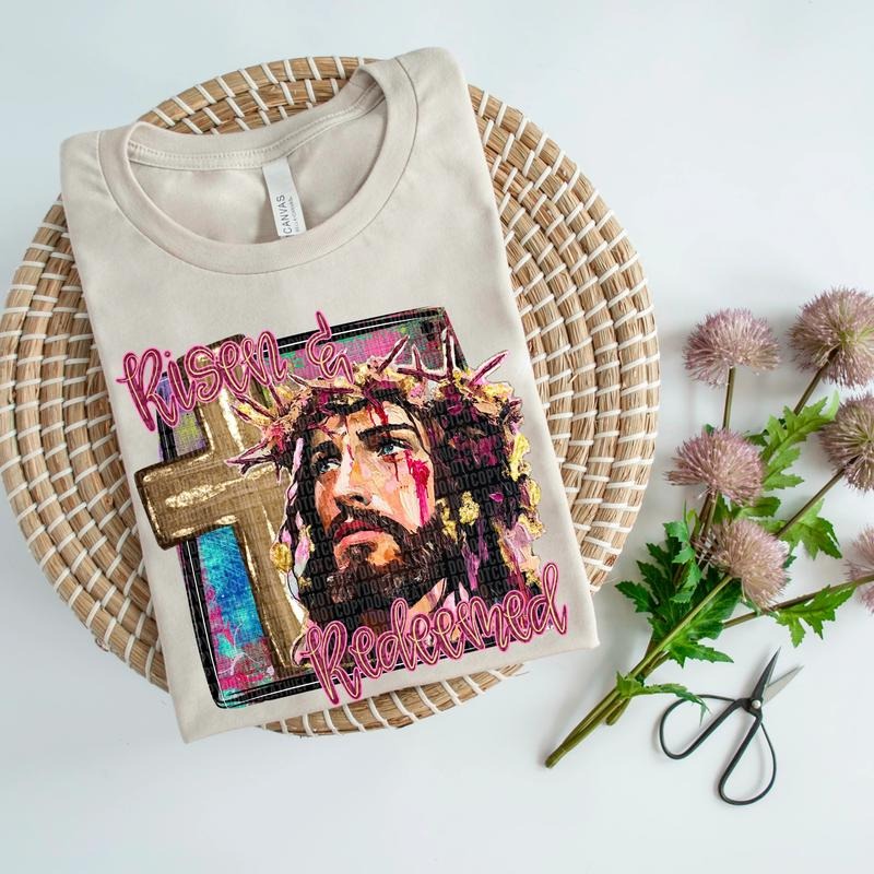 Risen & Redeemed DTF Transfers - THIS IS NOT A SHIRT Hoodie, Sweatshirt | RetroVerseTees.com