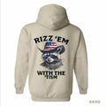 Rizz 'Em With The 'tism Hoodie - Featuring A Raccoon Wearing An American Cowboy Hat And Sunglasses, Bringing A Fun And...