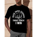 Rock Paper Scissors Throat Punch I Win Funny Graphic Tee