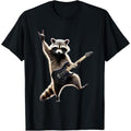 Rock Raccoon Heavy Retro Roll Animal Lovers Metal Music T-Shirt made in us Hoodie, Sweatshirt | RetroVerseTees.com