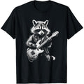 Rock Raccoon Playing Guitar - Funny Guitar Raccoon T-Shirt made in us Hoodie, Sweatshirt | RetroVerseTees.com