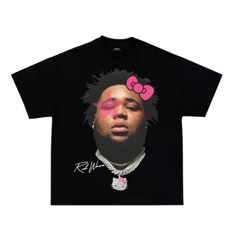 Rod Wave Last Lap Kitty Pink Super Star Graphic Rap Tee Shirt Big Face Top Streetwear Hoodie, Sweatshirt | RetroVerseTees.com