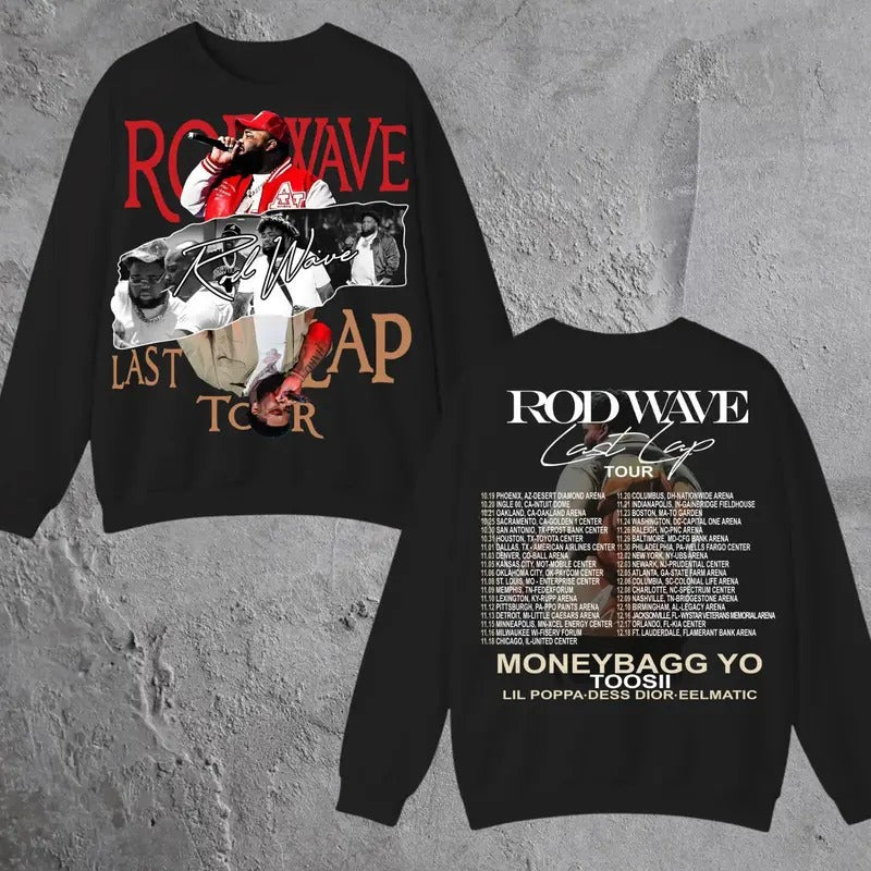 Rod Wave Rapper Sweater, Rod Wave Last Lap Tour Sweatshirt T-Shirts, Hoodie | RetroVerseTees.com