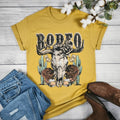 Rodeo Cow Skull Roses Graphic T-shirt Hoodie, Sweatshirt | RetroVerseTees.com