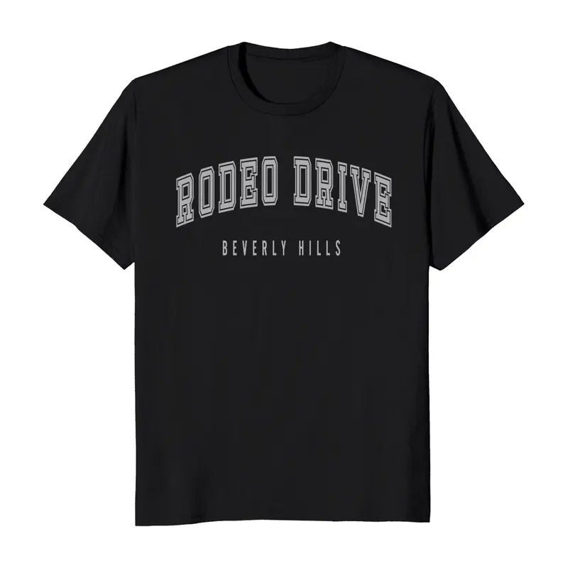 Rodeo Drive Beverly Hills California Classic Short Sleeve Men's T-Shirt Casual Cotton Hoodie, Sweatshirt | RetroVerseTees.com