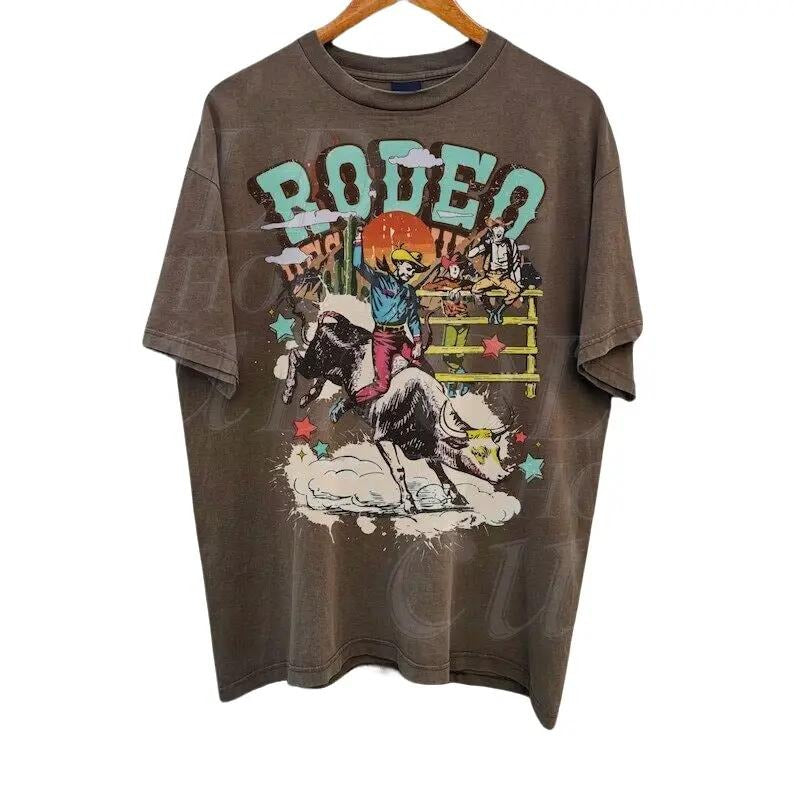 Rodeo Western Cowboy T-Shirt Vintage 90s Graphic Western Shirt Retro Rodeo Menswear Top Hoodie, Sweatshirt