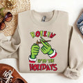 Rollin in the Holidays Some Christmas Spirit SweatShirt, G.r.ii.ch.mas Shirt For Sale, Retro Christmas Sweatshirt,...