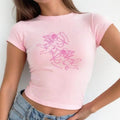 Romanticize Your Life Baby Tee, Baby Tee, Cute Bow Graphic T Cotton Fabric Hoodie, Sweatshirt | RetroVerseTees.com