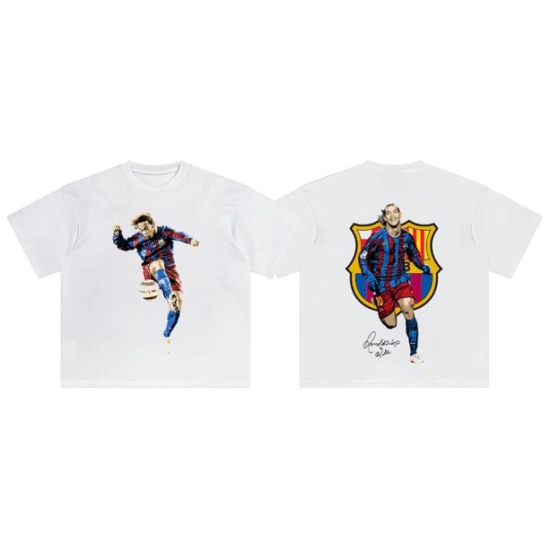 Ronaldinho Barce T-Shirt, Ronaldinho 2-Sided Vintage Graphic Tees, Unisex Soccer Shirt, Sport Merch, Gift For Fan, Cotton...