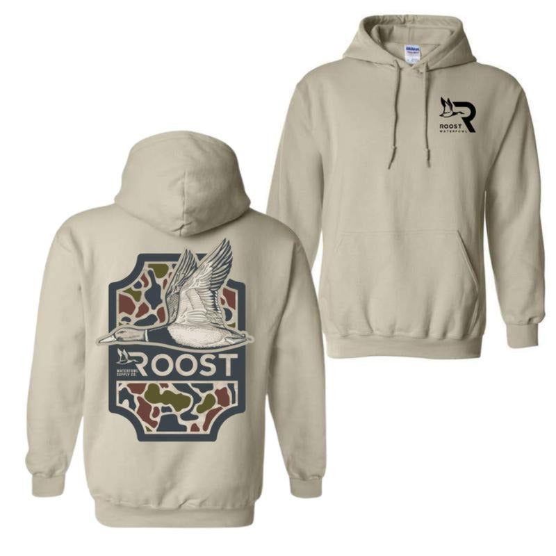 Roost Waterfowl Duck Hunting Hoodie - Camo Design, Graphic Hoodie, Ideal for Waterfowl Hunters, Unisex Comfort and Style,...