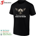 Rooted in Grace Raised for Freedom Cross Tree Wings Faith Religious Christian shirt