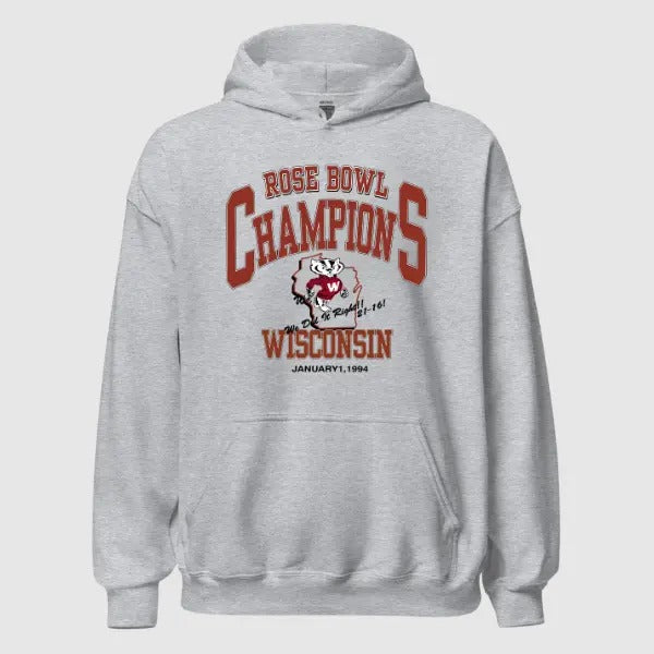 Rose Bowl Champions 1994 Wisconsin Badgers Sweatshirt Mens T-Shirts, Hoodie | RetroVerseTees.com