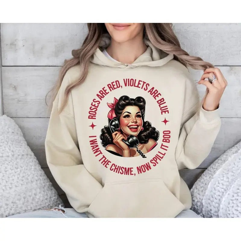 Roses Are Red Violets Are Blue Funny Shirt, Cupid Chismosa Sweatshirt, Chisme Mexican Funny Gift, Latina Hispanic Craft...