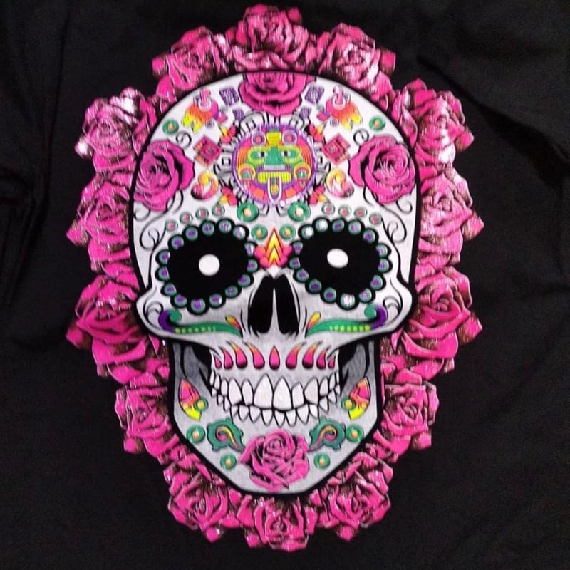 Roses skull t-shirt Cotton Casual Hoodie, Sweatshirt | RetroVerseTees.com