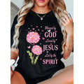 Round Neck Short Sleeve Casual Lightsaber brand Shirt for American Women with Religious