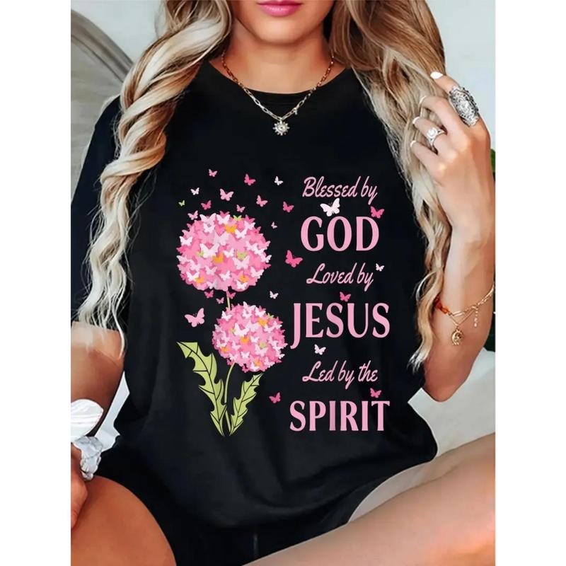 Round Neck Short Sleeve Casual Lightsaber brand Shirt for American Women with Religious