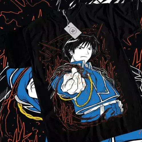 Roy Mustang T-Shirt Fullmetal Alchemist Lust FMA Anime Girl Black Shirt All Size Hoodie, Sweatshirt | RetroVerseTees.com