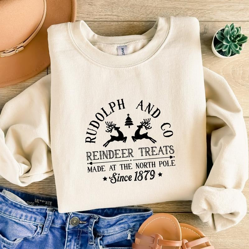 Rudolph Red-nosed Reindeer Sweatshirt, Rudolph and Co Slogan Sweater Xmas Shirt, Rudolph Christmas Movie Shirt, Holiday...