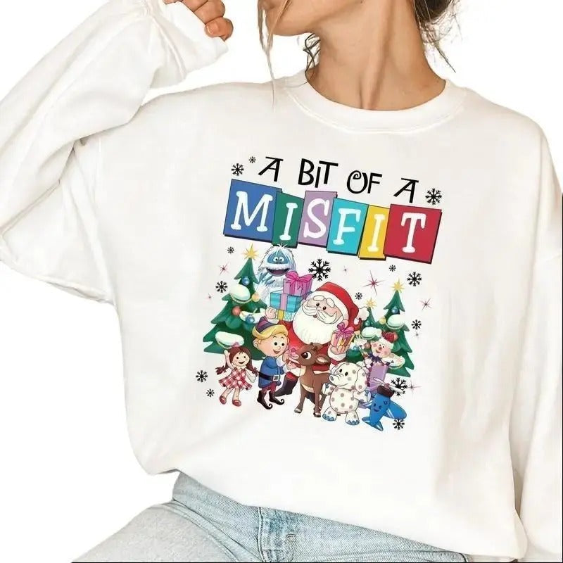 Rudolph The Red Nosed Reindeer Christmas Sweatshirt for Women, GIldan Brand, Classic Fit T-Shirts, Hoodie