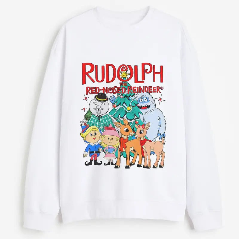Rudolph the Red Nosed Reindeer Christmas Sweatshirt T-Shirts, Hoodie | RetroVerseTees.com