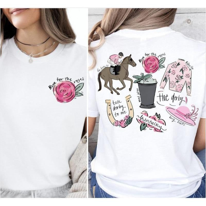 Run For TNF Roses T-Shirt, Derby Day Sweater, Derby Vibes T-Shirt, Derby Time T-Shirt, Horse Racing T-Shirt, Horse Lover...
