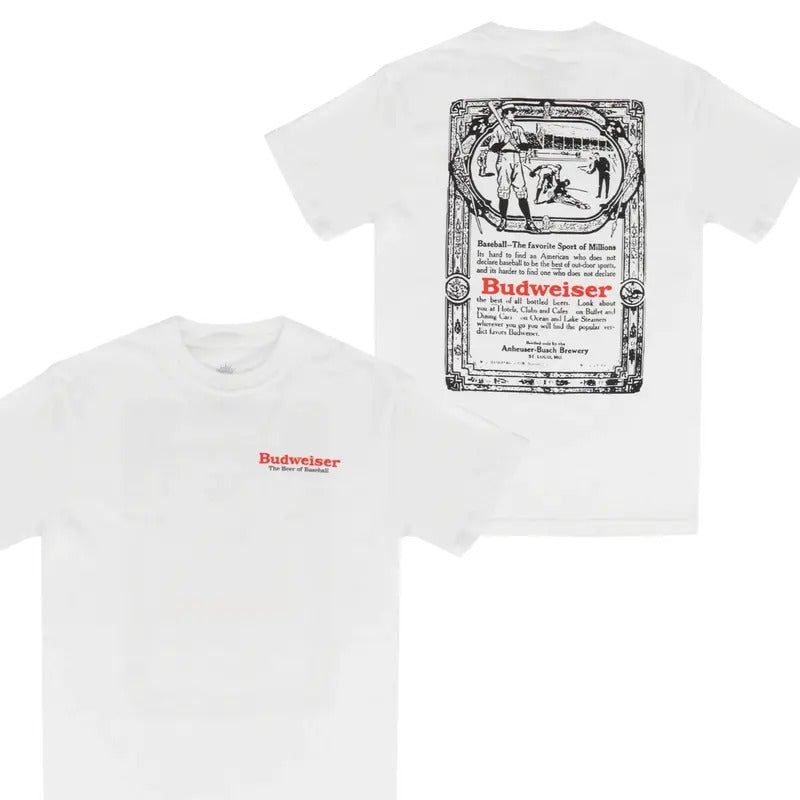 [SALE UP TO 45%] Budweiser Vintage Baseball Card Retro Unisex Cotton T-Shirt for Dad, Mom, womenswear Hoodie, Sweatshirt