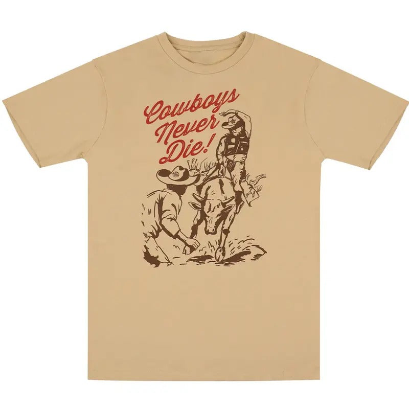 [SALE UP TO 45%] Busch Light Cowboys Never Die Retro Graphics Unisex Cotton T-Shirt for Dad, Mom, womenswear Hoodie,...