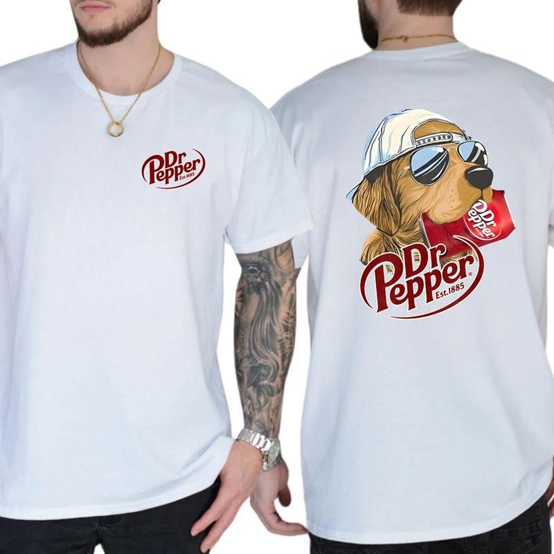 [SALE UP TO 45%] Dr Pepper Golden Dog 2 sides Unisex Cotton T-shirt Menswear Top Classic Streetwear graphic tee Hoodie,...