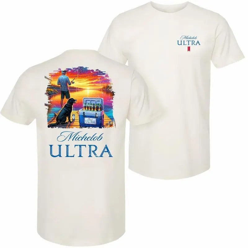 [SALE UP TO 45%] Michel0b Ultra Dad Bod Fishing- Themed T-shirt, Michel0b Ultra Beer Lovers T-shirt 2 sides, Gift for...