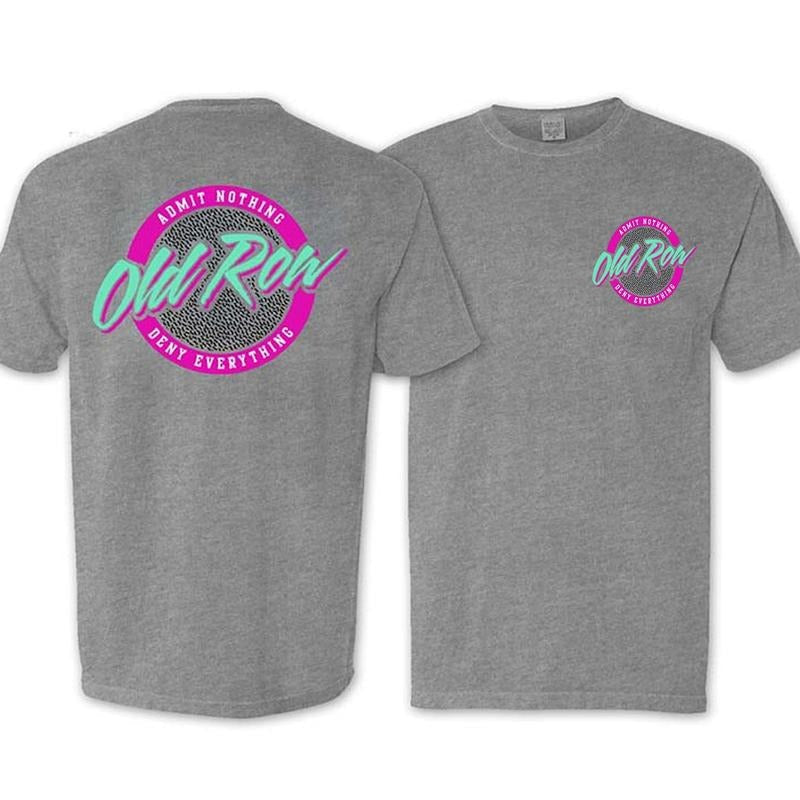 [SALE UP TO 45%] Old Row Circle Logo 90S Admit Nothing front & back T-shirt, Pink Old Row T-shirt for Beer Lovers, Gift...