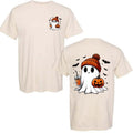 [SALE UP TO 45%] Trendy Halloween Boo with Pumpkin Season Unisex T-shirt 2 sides, Halloween Spooky Season T-shirt Classic...