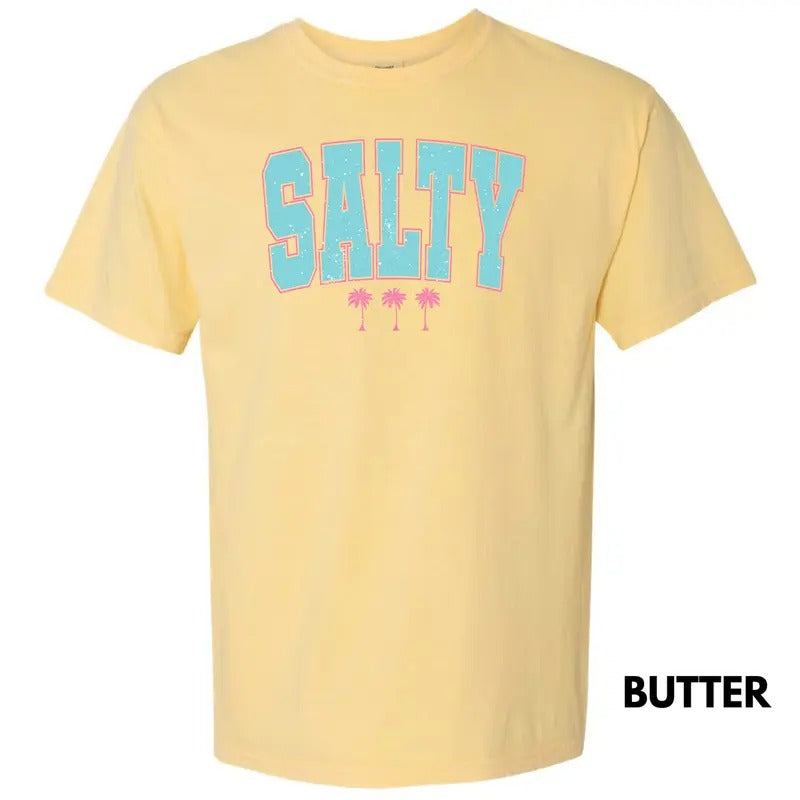 SALTY Varsity Letter Comfort Colors T-Shirt 'NLB' Hoodie, Sweatshirt | RetroVerseTees.com