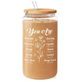 SANDJEST Christian Gifts for Women - Inspirational 16 Oz Can Glass FOG Cup with Bamboo Lid & Straw- Religious Gifts,...