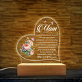 SANDJEST Mom Acrylic Night Light | Table Night Lamp Gift for Mom TNF Birthday Christmas, USB Powered Decorative Light,...