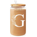 SANDJEST Monogrammed Gifts for Women - Monogram Spiky hair fighters Initial Glass Cup 16 Oz Can FOG Cups with Lid Gunpla...