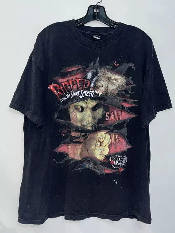 SAW Movie Baggy Horror Halloween Cyber Grunge black T Shirt NH11833 Hoodie, Sweatshirt | RetroVerseTees.com