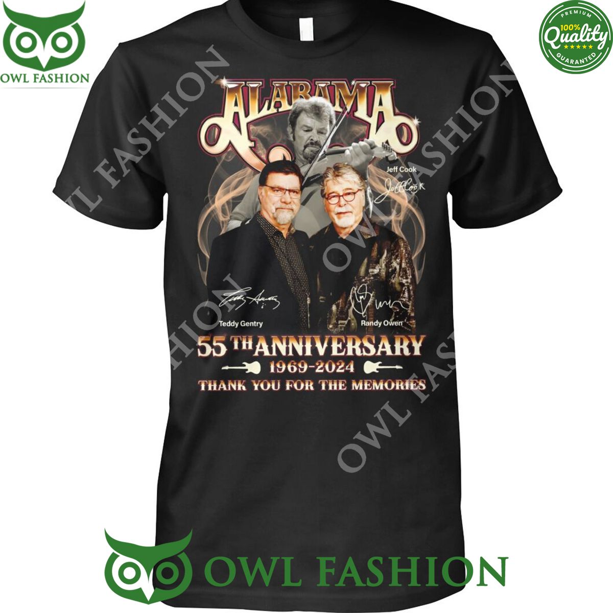Alabama jeff cook and teddy gentry 55th Anniversary 1969 2024 memories t shirt
