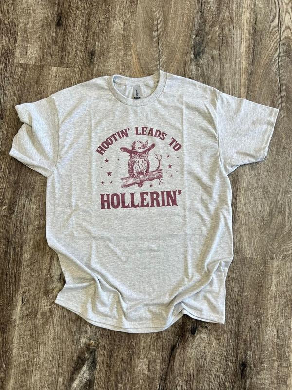 SINGLE SHIRT - Hootin Leads to Hollerin - Funny Shirt - Owl Shirt - Summer Tee Hoodie, Sweatshirt | RetroVerseTees.com