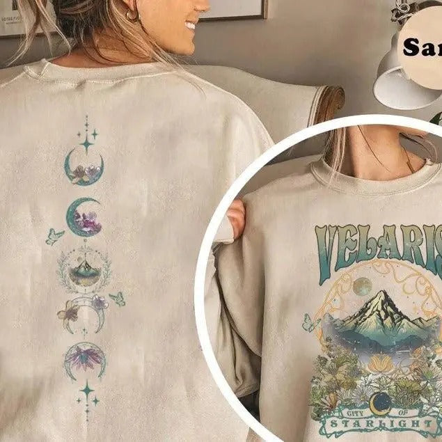 SJM Sweatshirt, Two sided Velaris Sweatshirt, To the stars who listen Sweatshirt, Acotar Sweatshirt, Velaris Sweatshirt,...