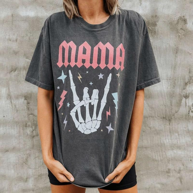 SKELETON MAMA TEE Cotton Fabric Hoodie, Sweatshirt | RetroVerseTees.com