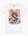 SUSHI DRAGON T-SHIRT, Men Summer Fashion Cotton, Cotton Menswear, S to 3XL Soft Top Hoodie, Sweatshirt | RetroVerseTees.com
