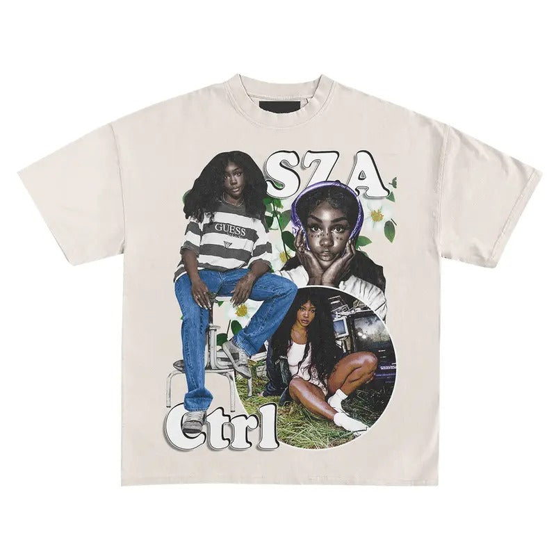 SZA Ctrl T-Shirt Vintage Rapper Graphic Tee Rap Hip Hop Y2k Merch Men Women Fans Menswear Top Medium Stylish Hoodie,...